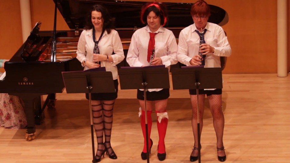 Joe Houghton (centre) in 2011 with Rosie Staniforth and Rory Boyle